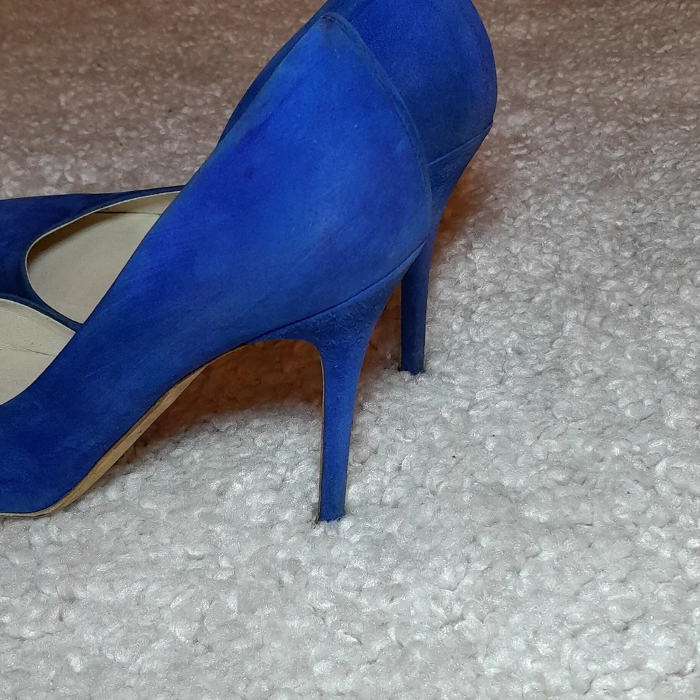 BRAIN ATWOOD BLUE Suede D Orsay Pumps Size 39.5 Euro - Picture 10 of 17